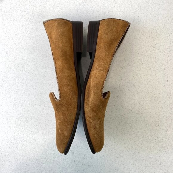 Etienne Aigner Tan Leather Suede Loafers 9 - Picture 7 of 12